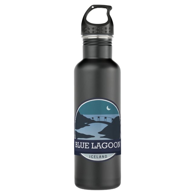Blue Lagoon Iceland Long Stainless Steel Water Bottle (Front)