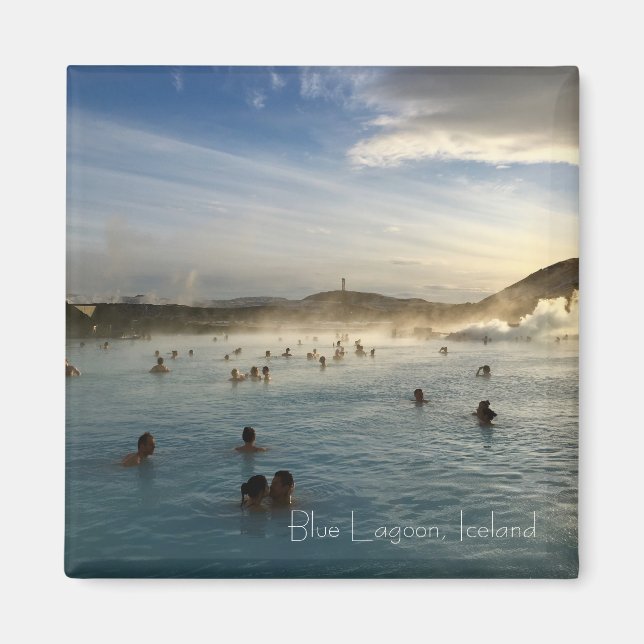 Blue Lagoon Iceland Square Magnet (Front)