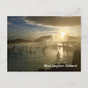 Blue Lagoon Iceland Sunshine Postcard with writing