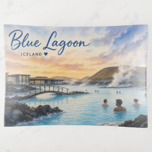Blue Lagoon Iceland thermal bath watercolor Trinket Tray