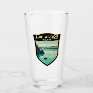 Blue Lagoon Iceland Travel Art Vintage Glass