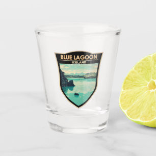 Blue Lagoon Iceland Travel Art Vintage Shot Glass