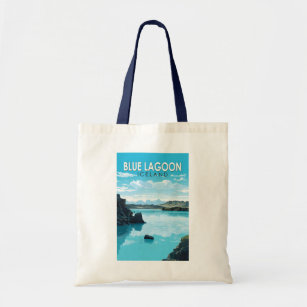 Blue Lagoon Iceland Travel Art Vintage Tote Bag