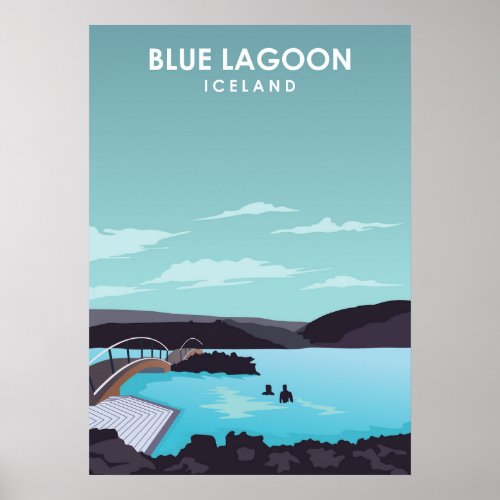 Blue Lagoon Iceland Travel Poster