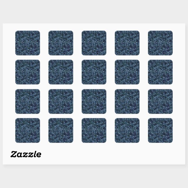 Blue Lagoon Midnight Cobbled Patchwork Terrazo Pat Square Sticker (Sheet)