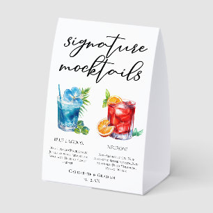 Blue Lagoon Negroni Signature Pool Mocktails Paper Table Tent
