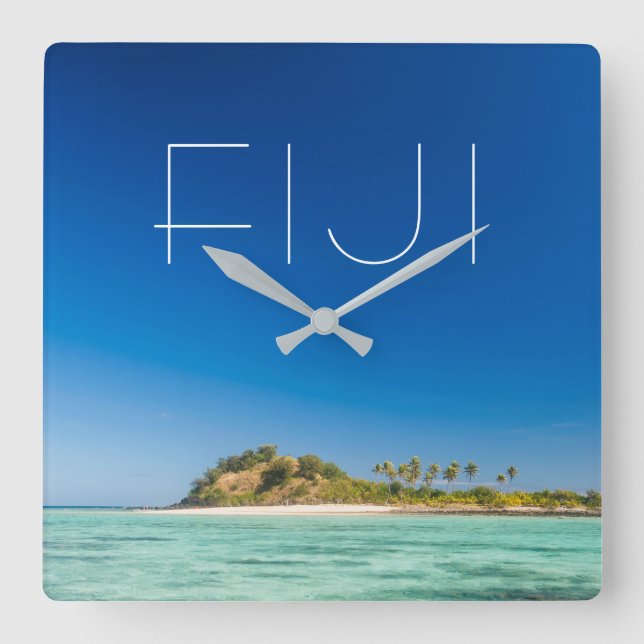 Blue Lagoon Seascape, Fiji Square Wall Clock (Front)