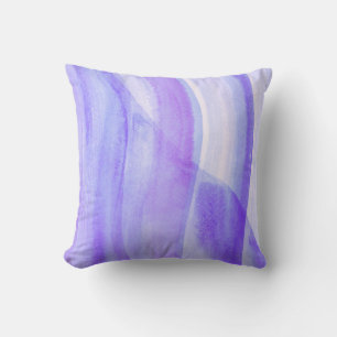 Blue Lagos Watercolor Abstract Throw Pillow