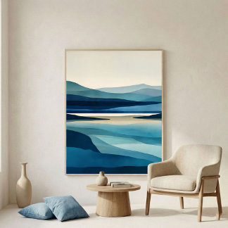 Blue Lake Basin Abstract Wall Art