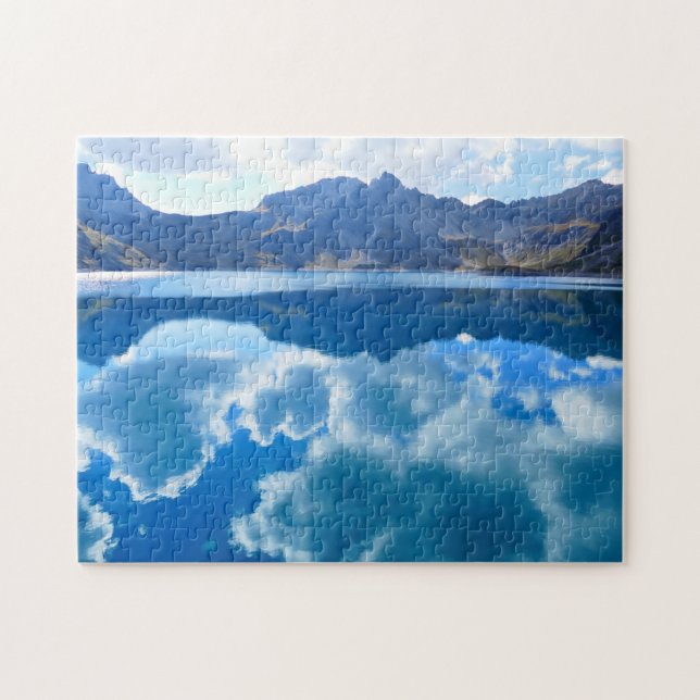 Blue lake clouds  landscape jigsaw puzzle (Horizontal)