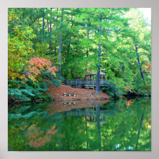 Blue Lake Early Autumn Poster