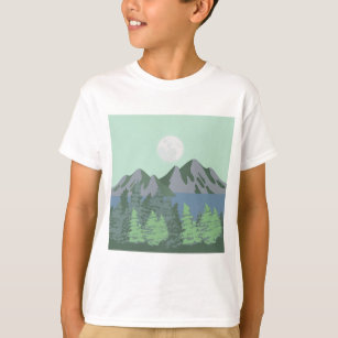 Blue lake & Moon Large kiddo T-shirt
