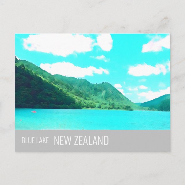 Blue Lake New Zealand Lake Tikitapu travel Postcard (Front)