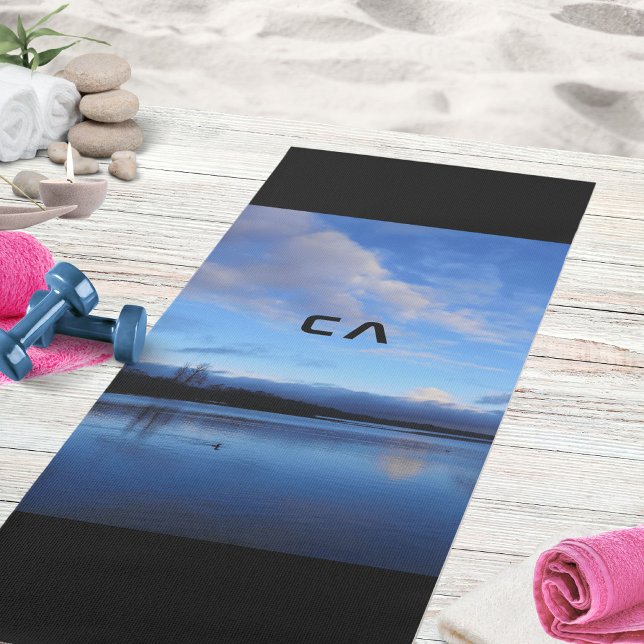 Blue Lake Photo Monogram Yoga Mat (Blue Lake Photo Monogram Yoga Mat ©Susanne Sachers - Sunny Wanderlust 🌞✈️)