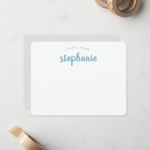 Blue Lake Playful Script Personalized Flat Note Card