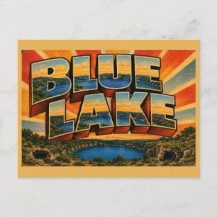 Blue Lake South Australia Volcanic Crater Lake Art Postcard