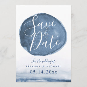Blue Lake Water Stain Custom Save the Date