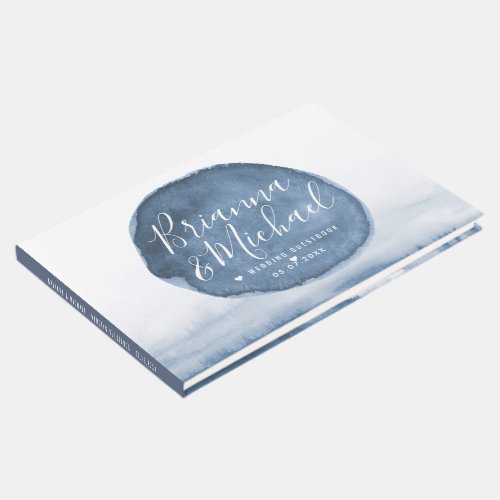 Blue Lake Water Stain  Personalized Guest Book