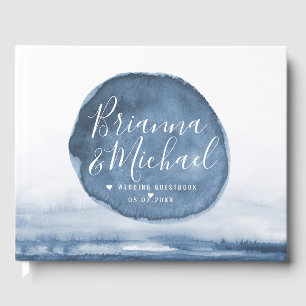 Blue Lake Water Stain Personalized Guest Book