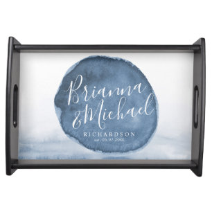 Blue Lake Water Stain   Personalized Serving Tray
