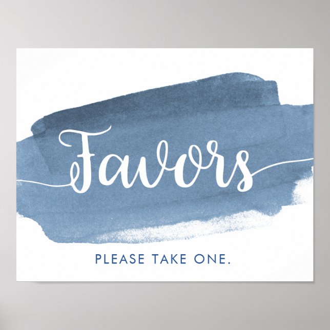 Blue Lake Water Streak | Favors | Wedding Poster (Front)