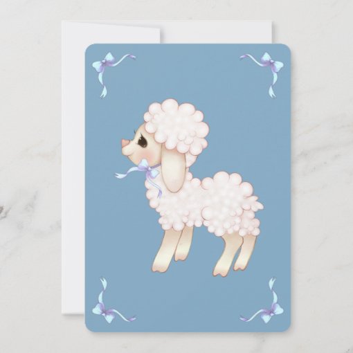 Blue Lamb Baby Sheep Boy Baby Shower Invitation Zazzle