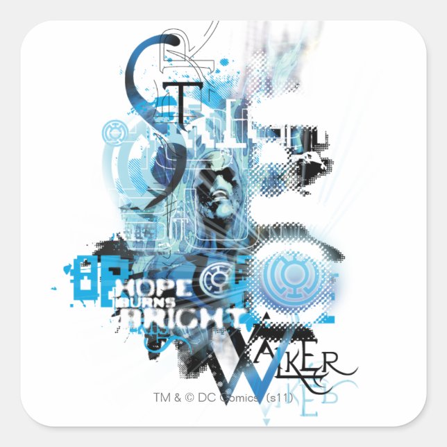 Blue Lantern Graphic 1 Square Sticker (Front)