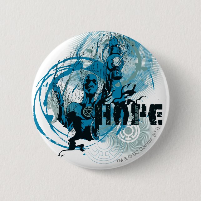 Blue Lantern Graphic 3 Pinback Button (Front)