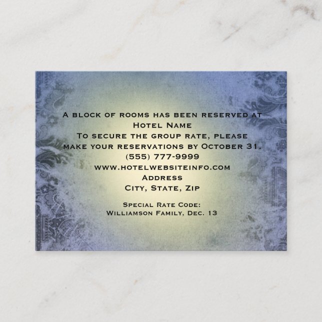 Blue Lantern Hotel Accommodation Insert Cards (Front)