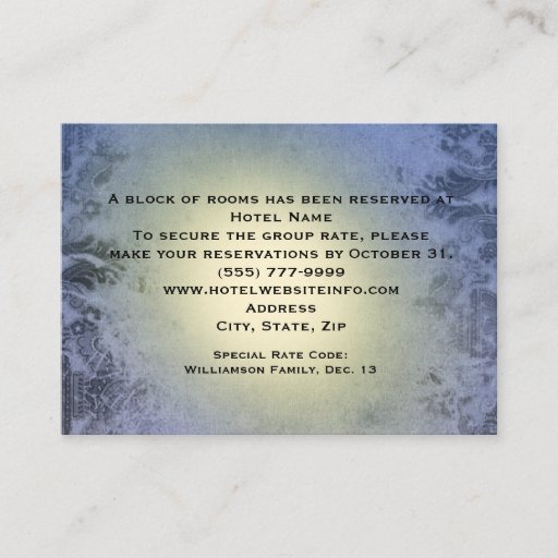 Customizable Blue Lantern Hotel Accommodation Insert Cards Business Card Templates