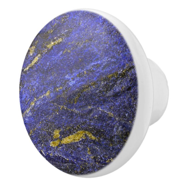 Blue Lapis Gemstone Ceramic Knob (Right)