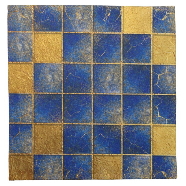 Blue Lapis Lazuli and gold pattern Napkin (Front)