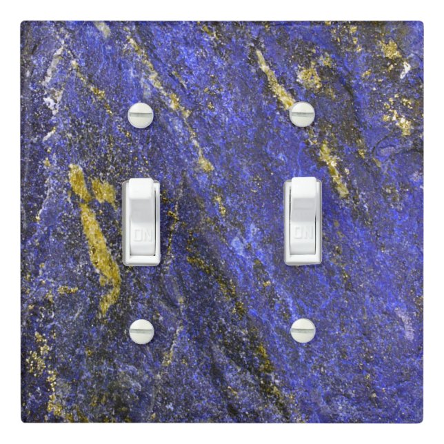 Blue Lapis Lazuli Gemstone Light Switch Cover (In Situ)