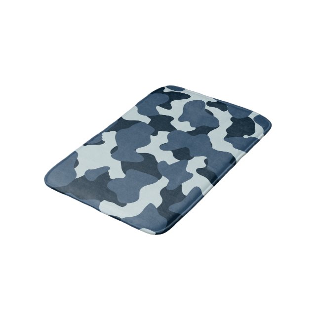 Blue Large Cow Spots Bath Mat (Angled)