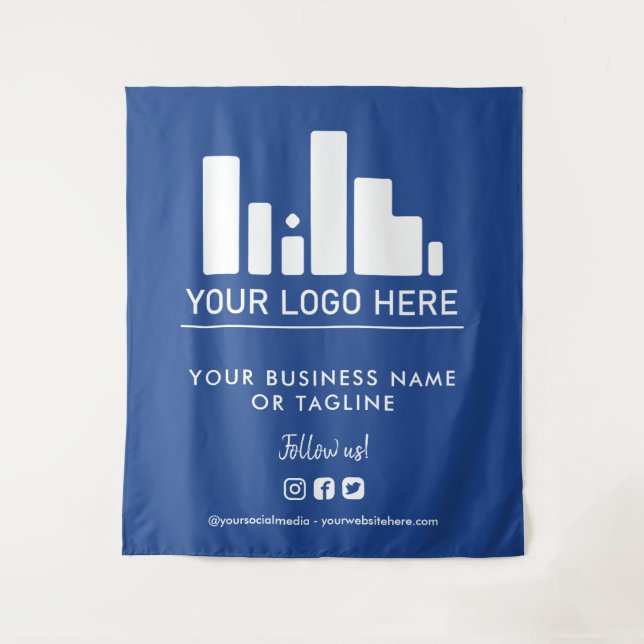 Blue Large Logo & Social Media Backdrop (Front)