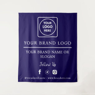 Blue Large Logo Social Media Branding Backdrop