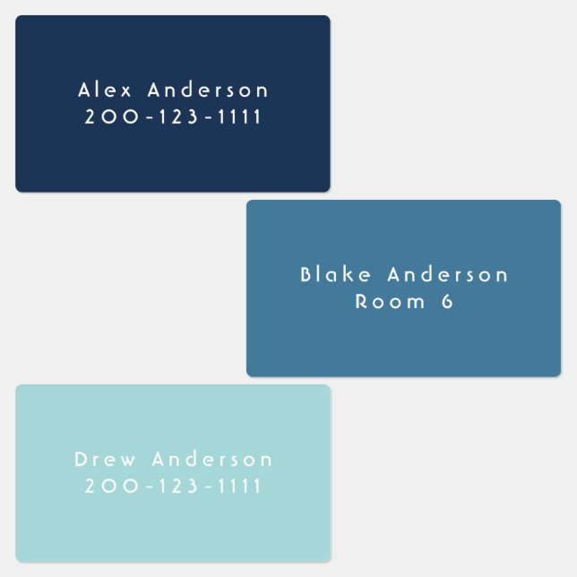 Blue Large Waterproof Adhesive Kid's Labels (Group)