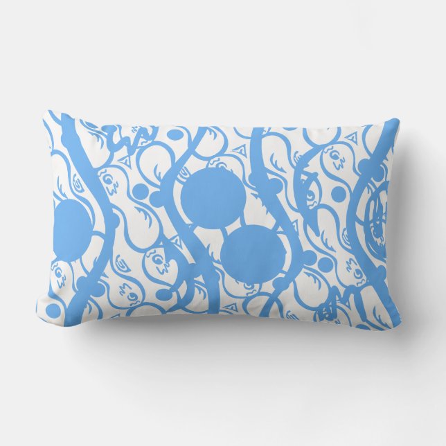 Blue Larva Lumbar Pillow (Front)