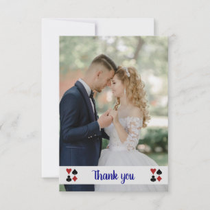 Blue Las Vegas Wedding Photo Thank You