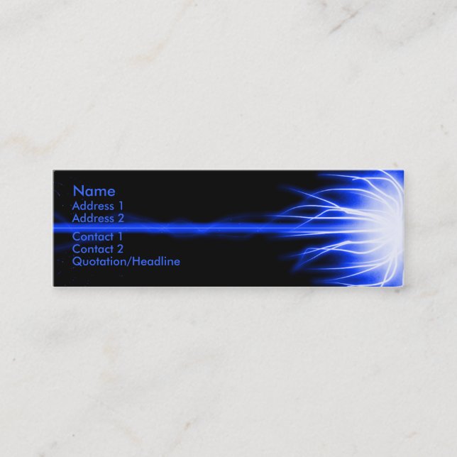 Blue Laser Mini Business Card (Front)