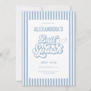Blue Last splash bachelorette party Invitation