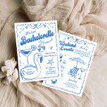 Blue Last Toast Beach Bachelorette Weekend Invitation<br><div class="desc">Blue Last Toast Beach Bachelorette Weekend Invitation</div>