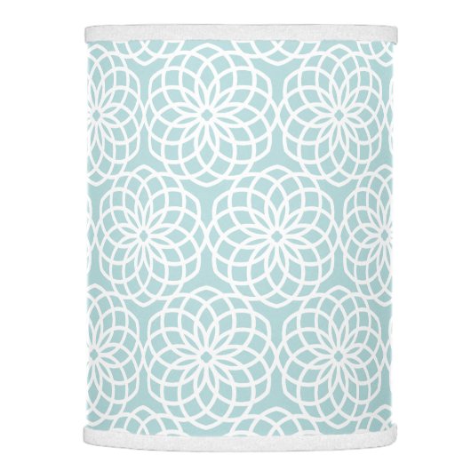 Blue Lattice Flower Geometric Pattern Lamp Shade (Right)