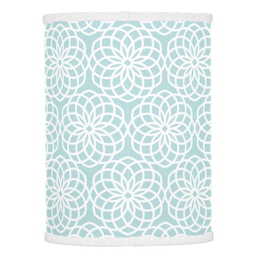 Blue Lattice Flower Geometric Pattern Lamp Shade (Back)
