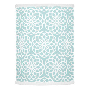 Blue Lattice Flower Geometric Pattern Lamp Shade