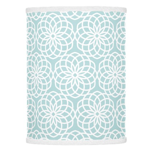 Blue Lattice Flower Geometric Pattern Lamp Shade (Front)