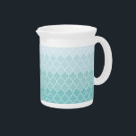 Blue Latticework, Ombre, Quatrefoil, Trellis Beverage Pitcher<br><div class="desc">Elegant,  stylish and sophisticated Moroccan trellis pattern in blue color. Modern and trendy gift,  perfect for the latticework lover in your life.</div>