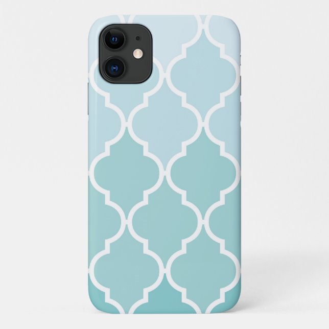 Blue Latticework, Ombre, Quatrefoil, Trellis Case-Mate iPhone Case (Back)