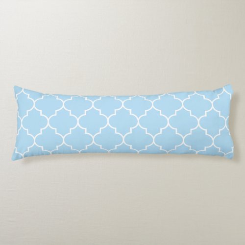 Blue Latticework Quatrefoil Moroccan Trellis Body Pillow