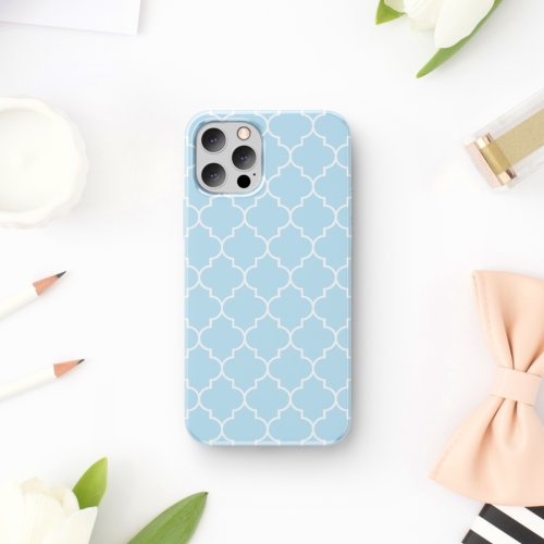 Blue Latticework Quatrefoil Moroccan Trellis iPhone 11 Case